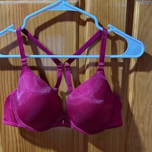 Lily of France Pink Satin Underwire Bra